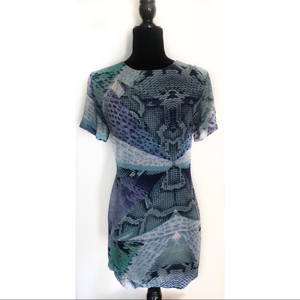 Light Weight Chiffon Snake Print Shirt Dress